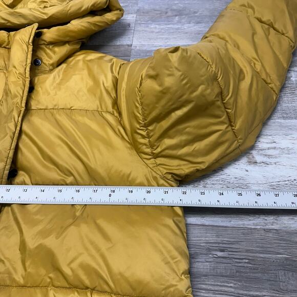 Everlane ReNew Yellow Womens Medium PrimaLoft Insulated Hooded Puffer Jacket - Picture 8 of 10